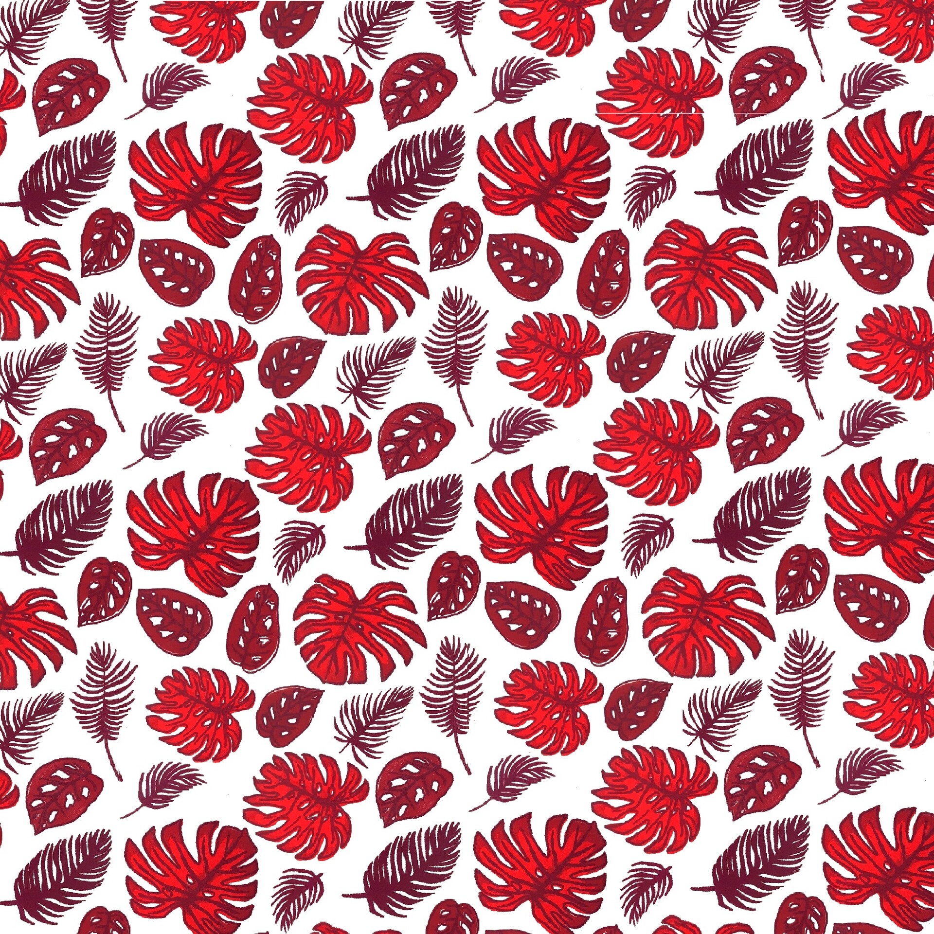 ArtStation Leaf screen print fabric design