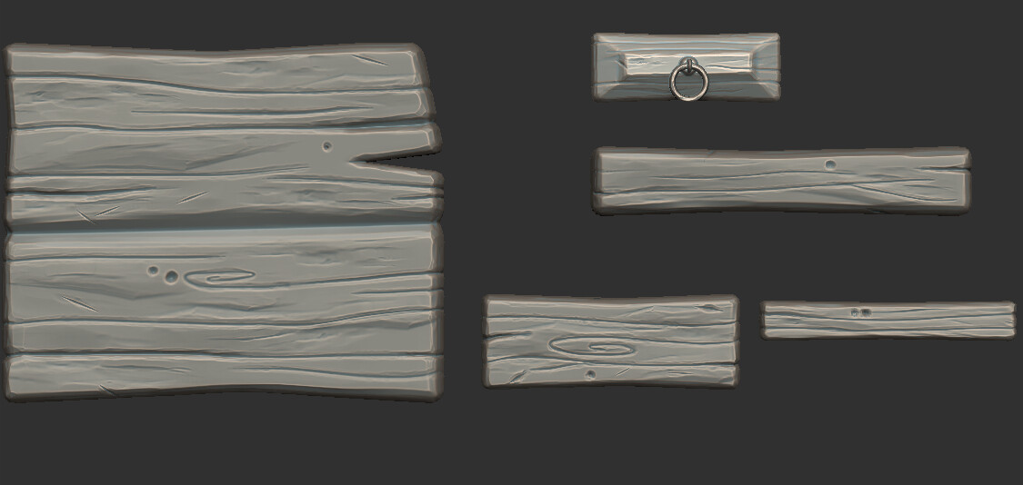 High poly sculpt of wood details, in Zbrush