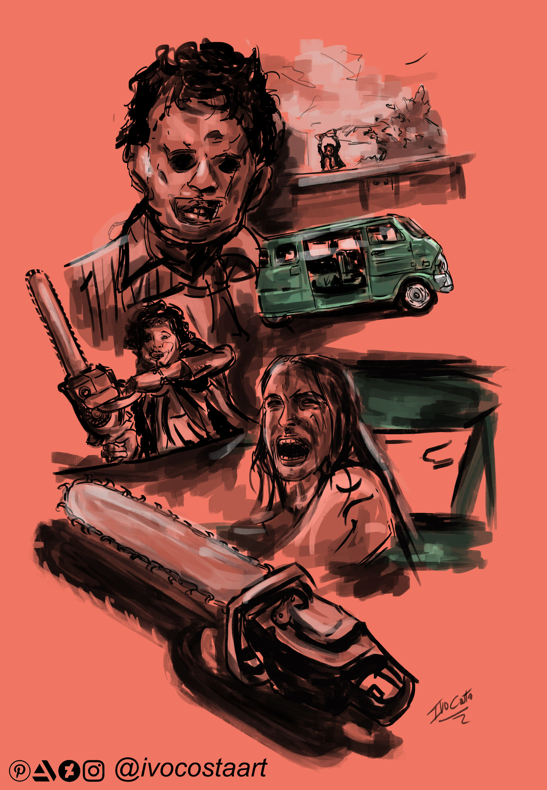 ArtStation - The Texas Chainsaw Massacre 1974, image size:1920x2769