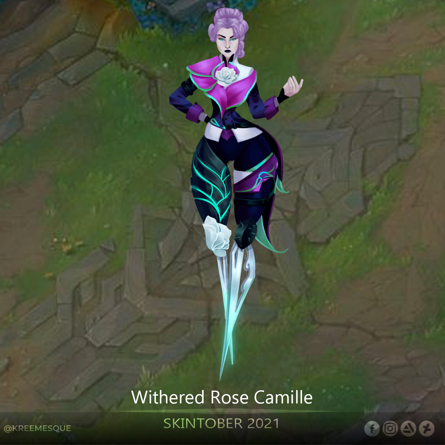 ArtStation - Skin Design • Withered Rose Camille (League of Legends)