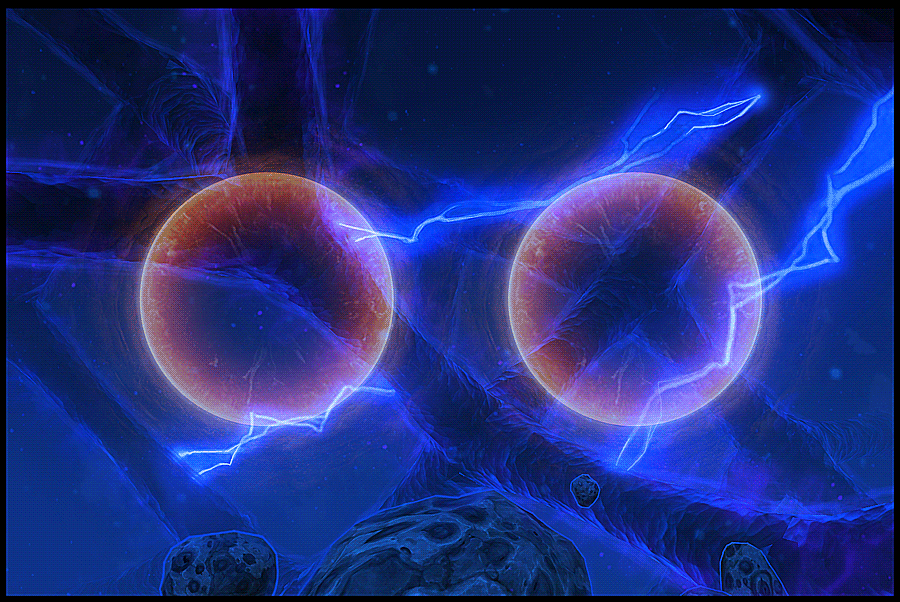 When two ships approach, their fields merge to form a single shield.