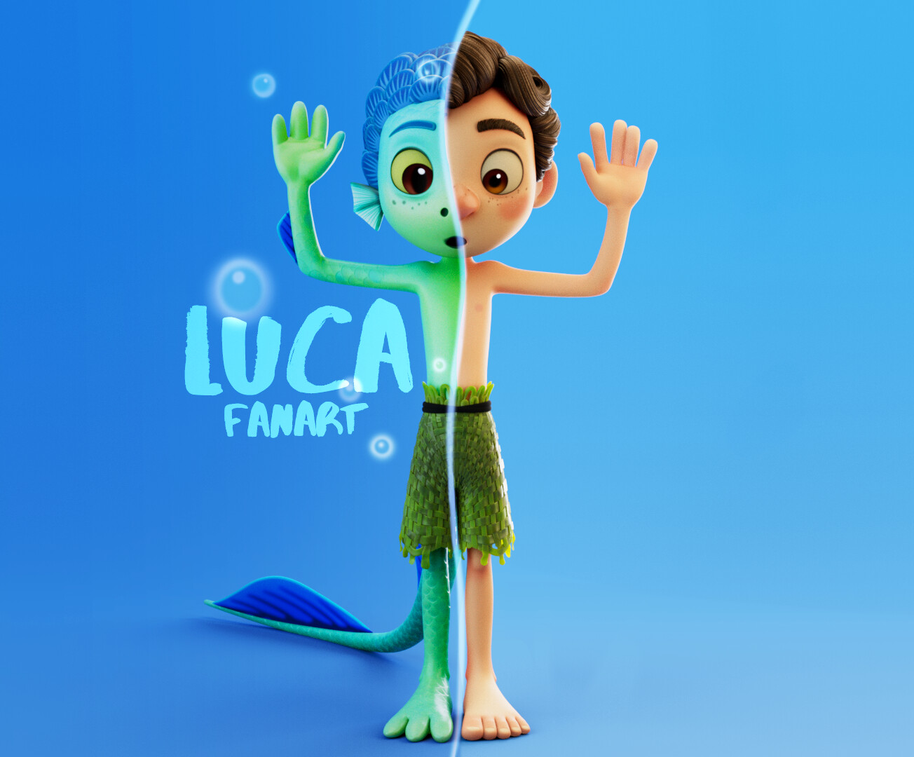 Luca Paguro Pixar fanart drawing
