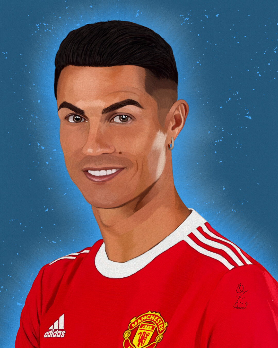 White Christiano Ronaldo drawing