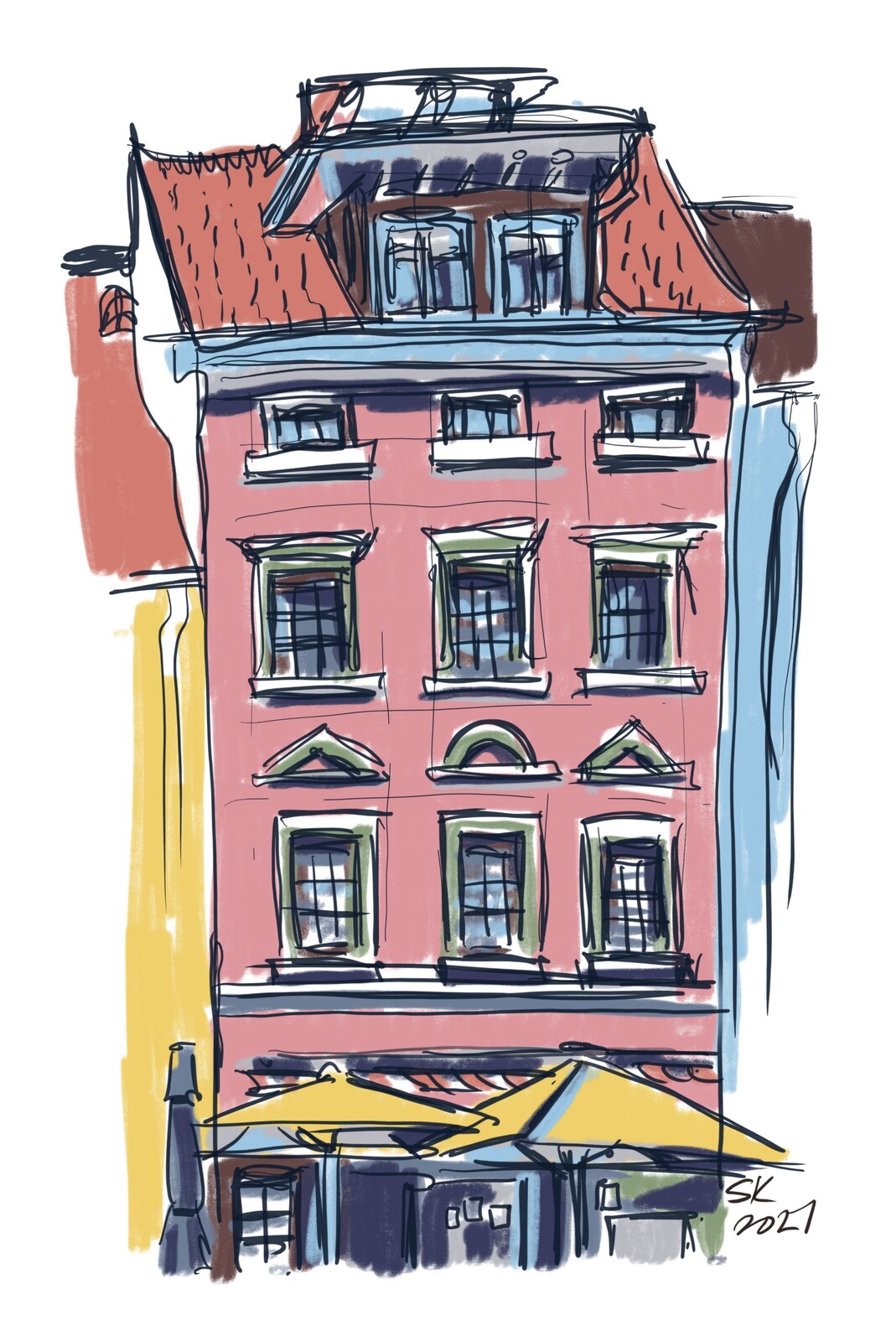 Sketching on my tablet.