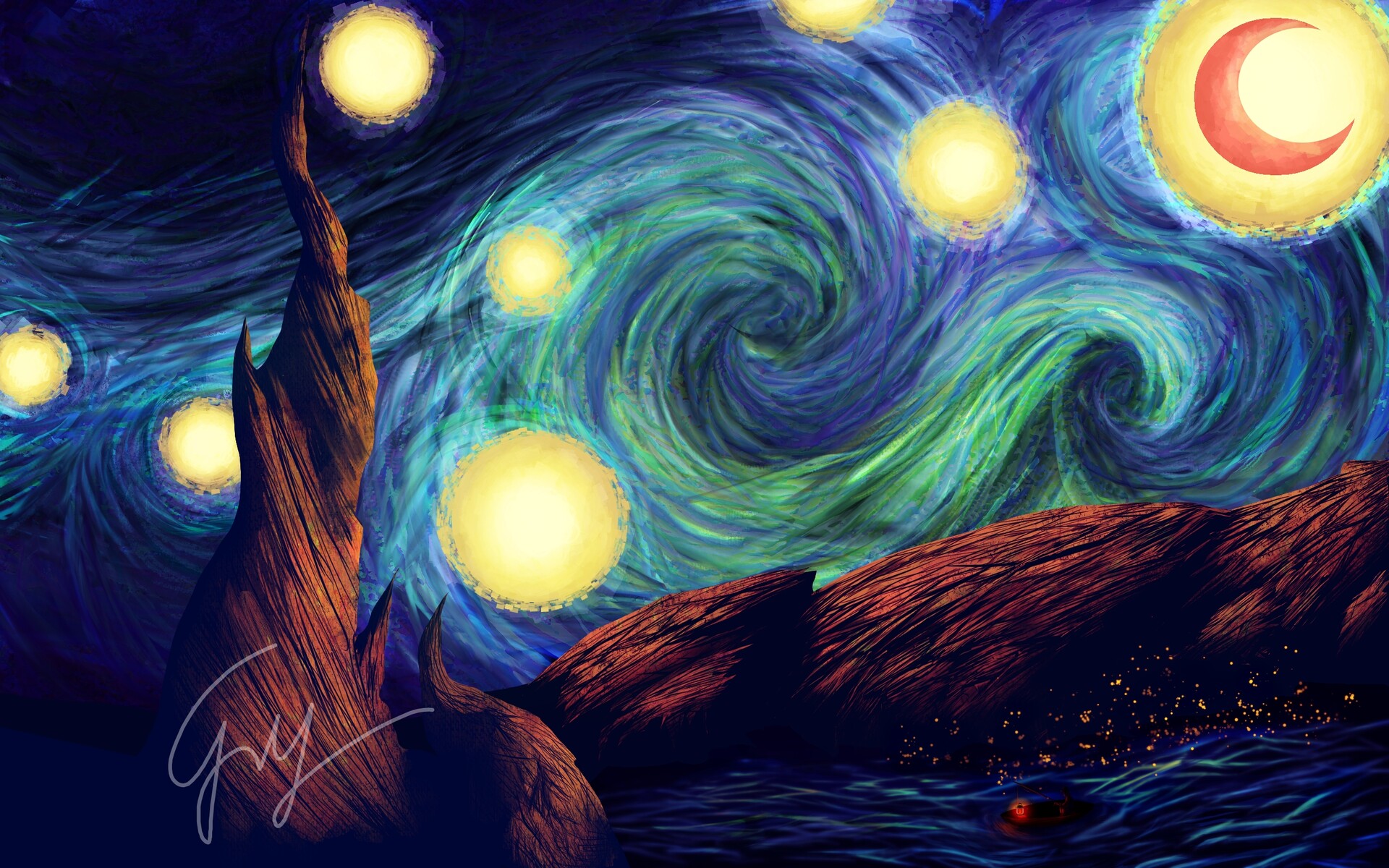 ArtStation Remake of Starry night