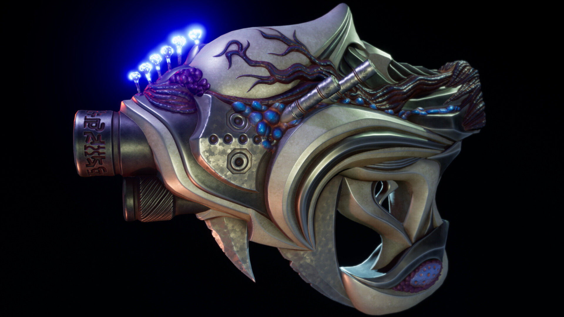 Artstation Alien Pistol Organic Gun Sculpt Biological Weapon Fungus Rendered In Ue4
