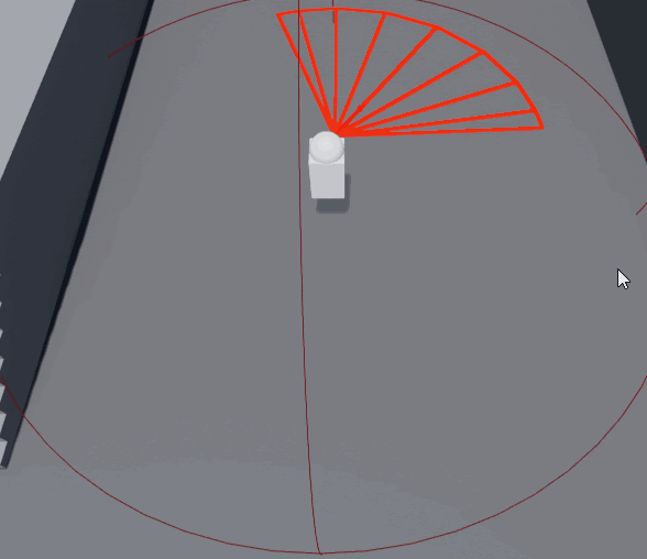 Turret that only rotates within a specific range and utilizes dot product to determine if the player is in front of it without. Essentially scripted a smooth movement sensor pawn with less code.