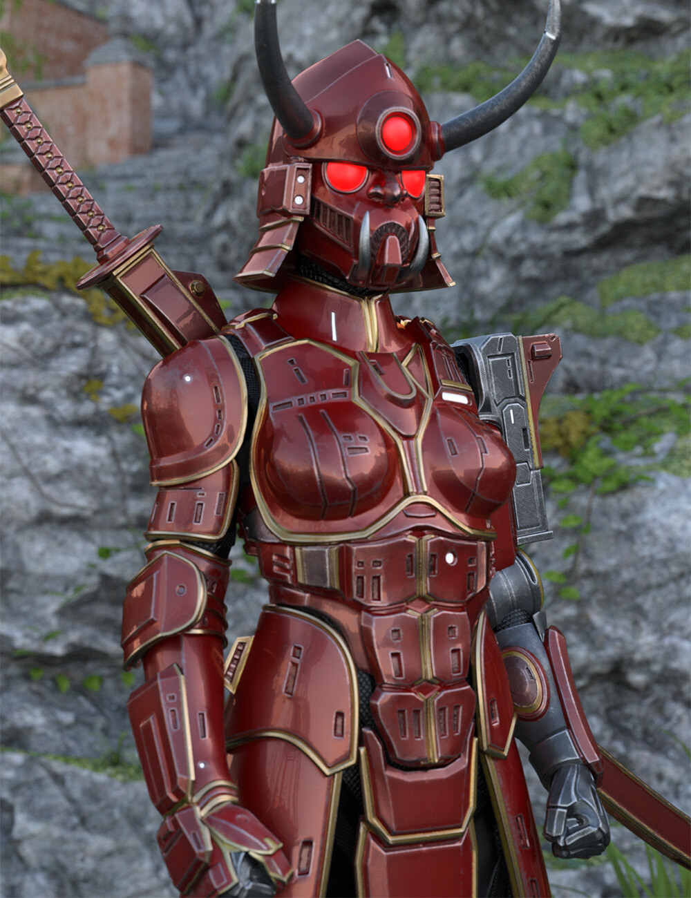 ArtStation - Samurai Cyberpunk Armor for Noska 8.1