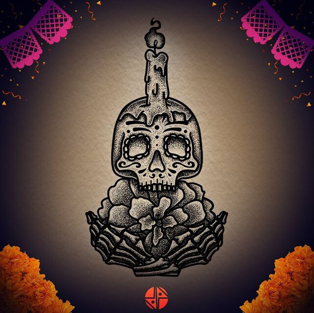 ArtStation - “Día de muertos” flash tattoo