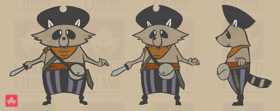 Racoon Pirate Character