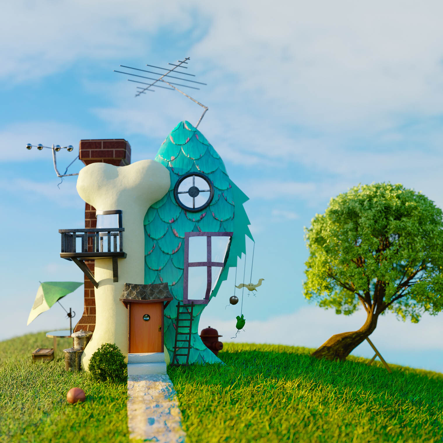 ArtStation Realistic CatDog's house