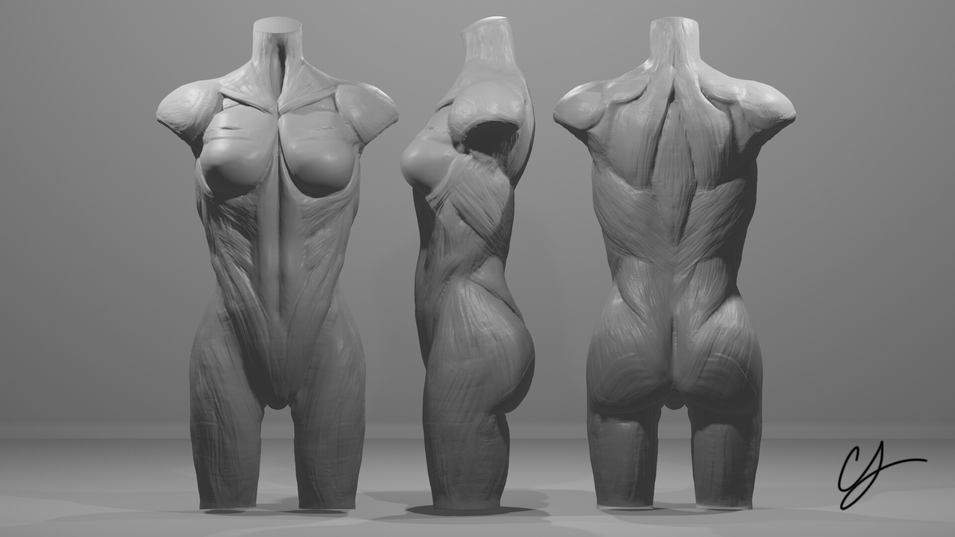 ArtStation - Male and Female Full body sculpt practice, Marcus