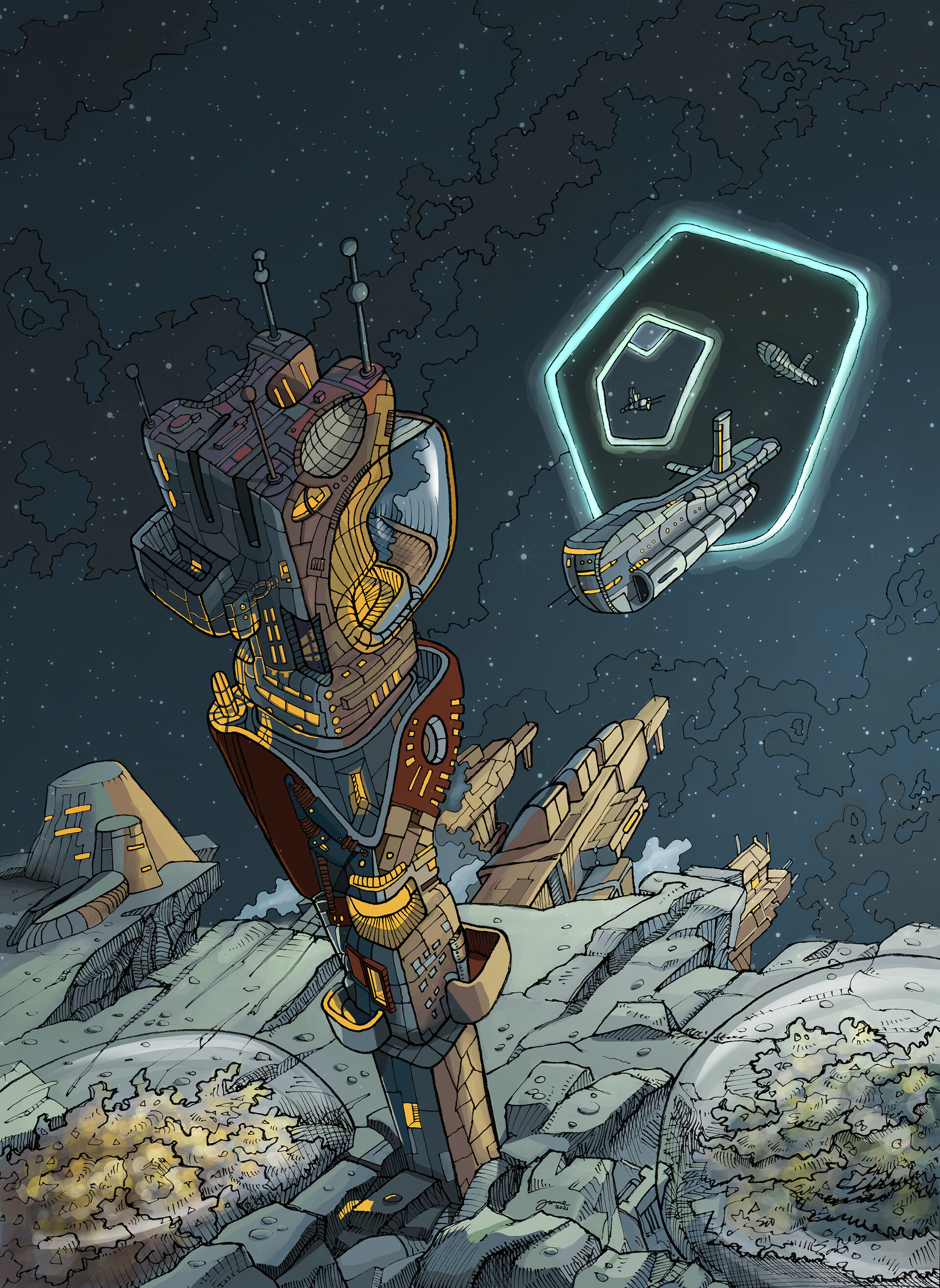 ArtStation A Lighthouse in Space