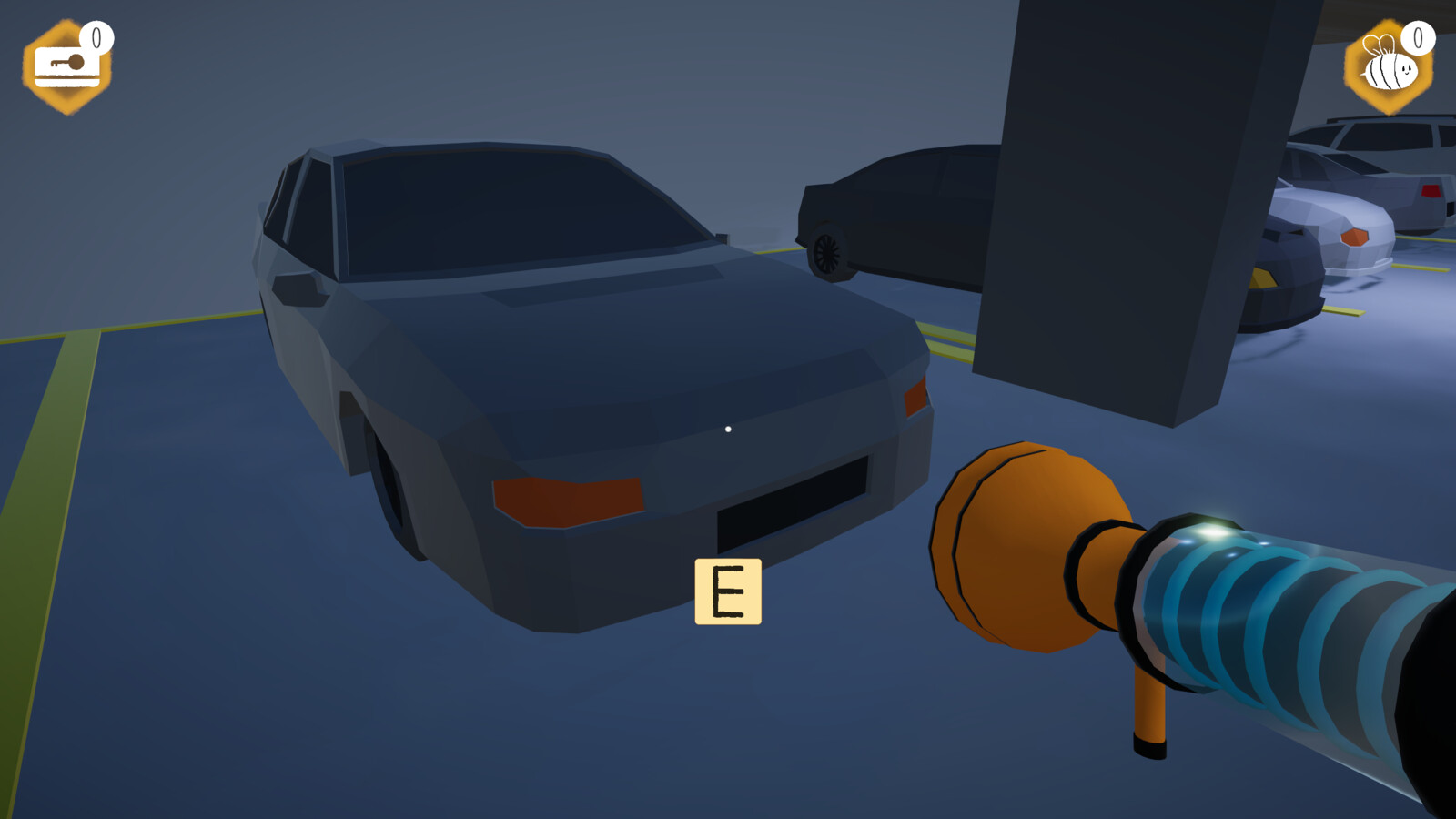 Interaction button pop-up on HUD.