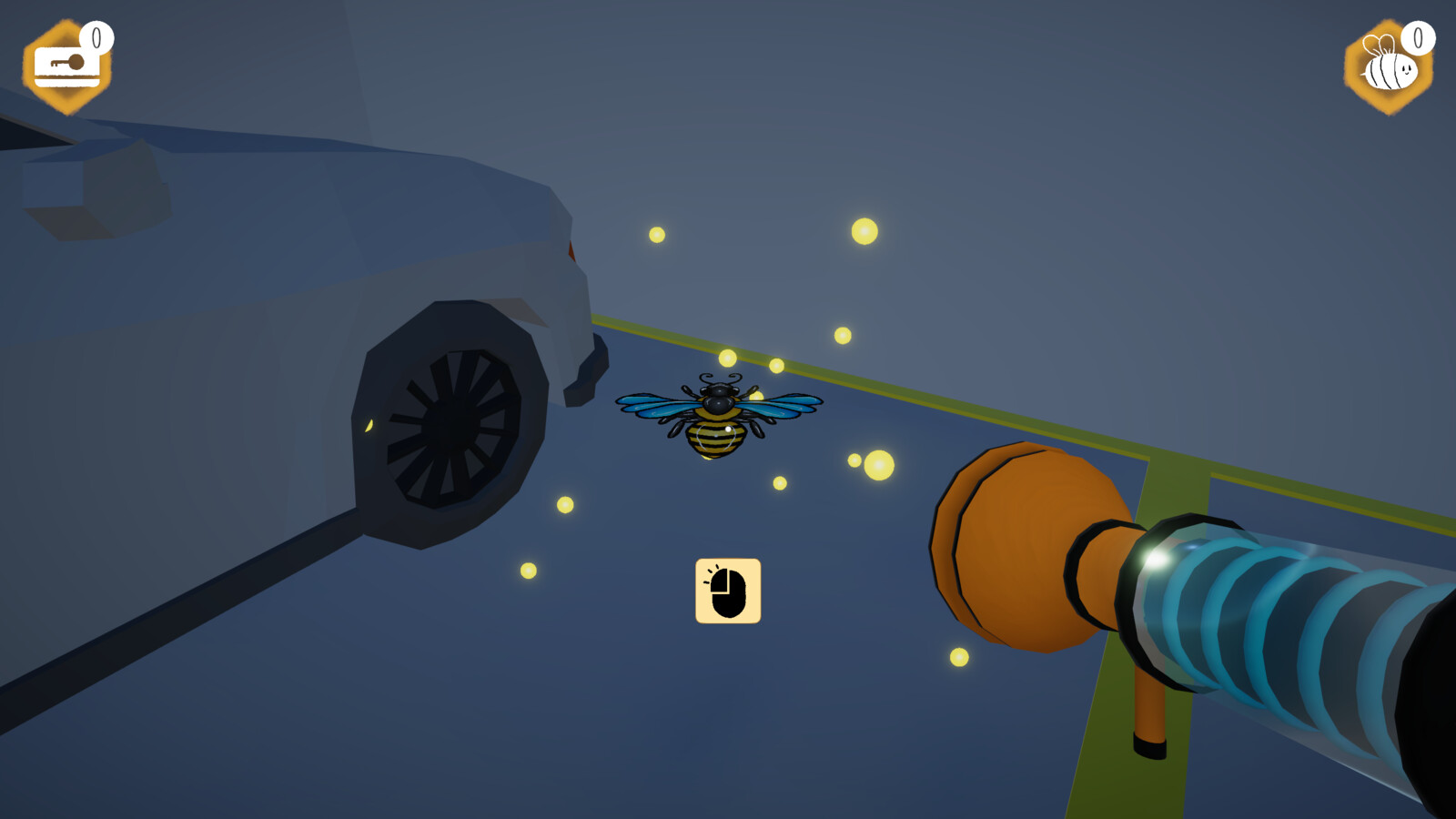 Interaction button pop-up on HUD.