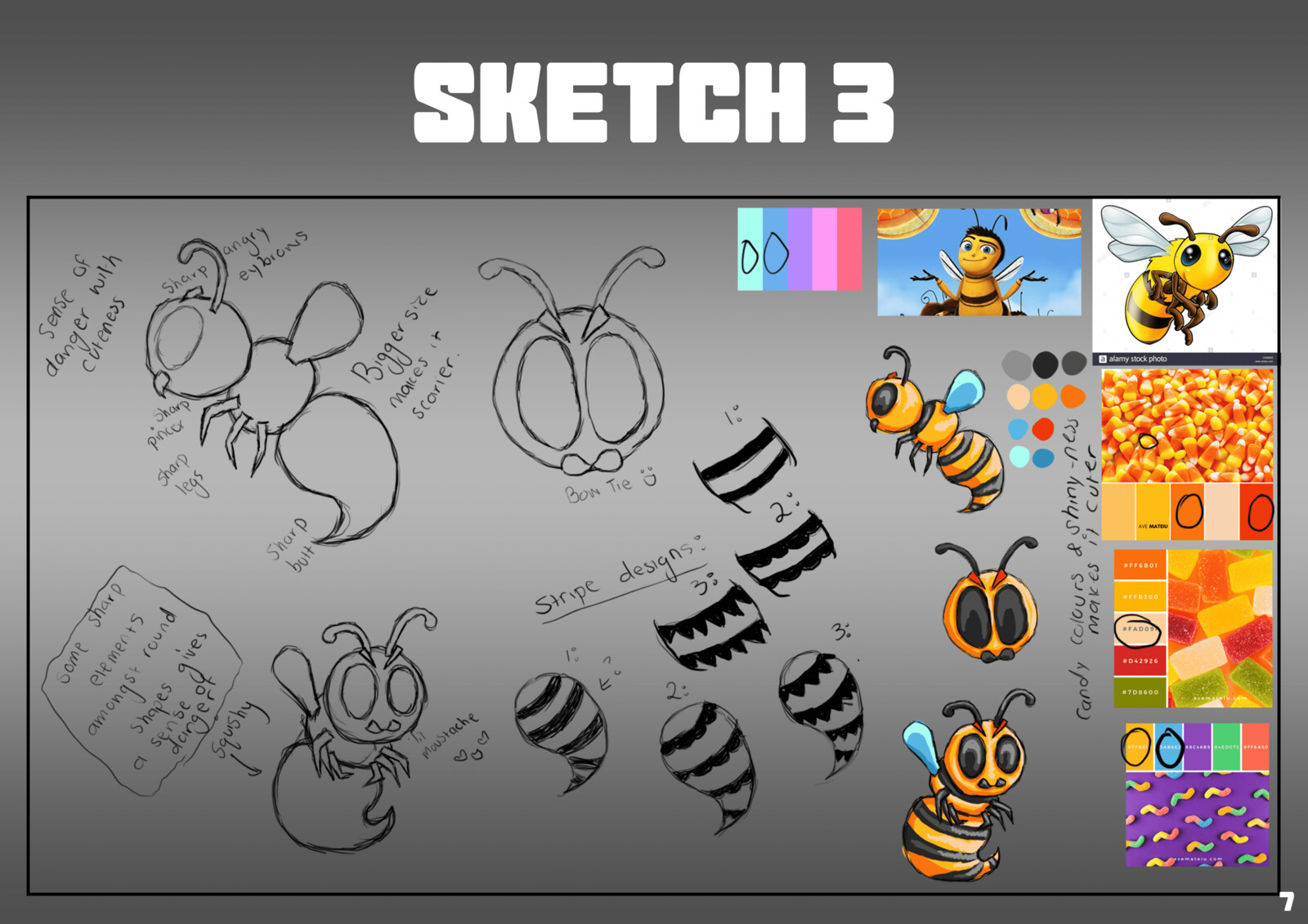 Concept Sketch for wasp enemy character