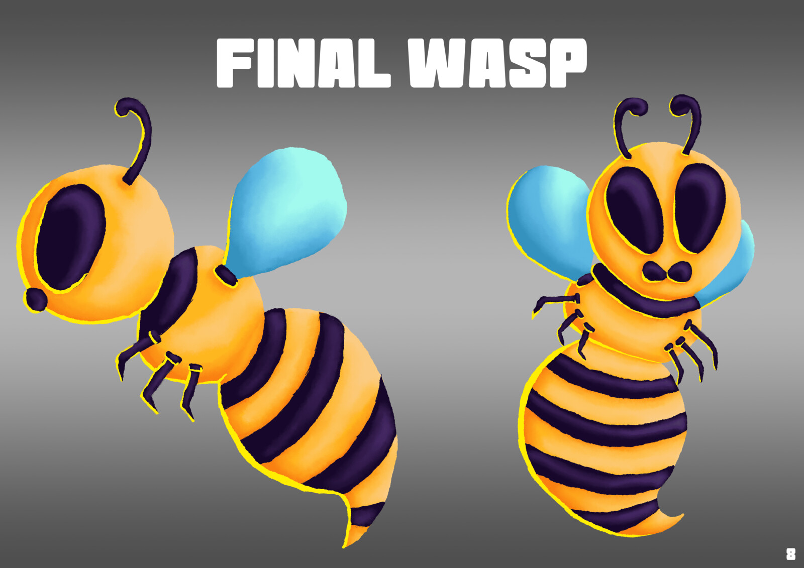 Final Concept Sketch for wasp enemy character
