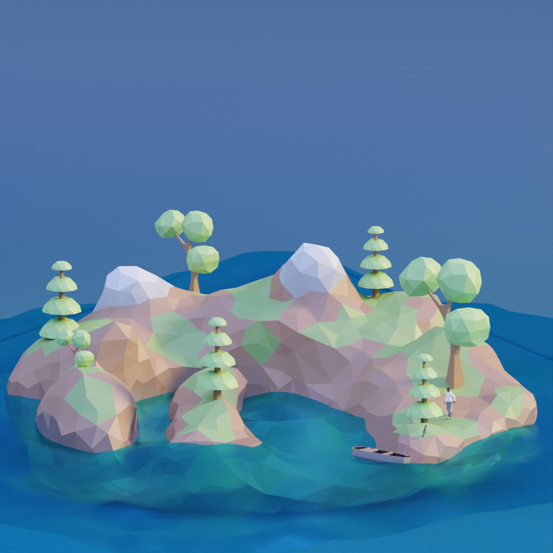 ArtStation - Low poly Island