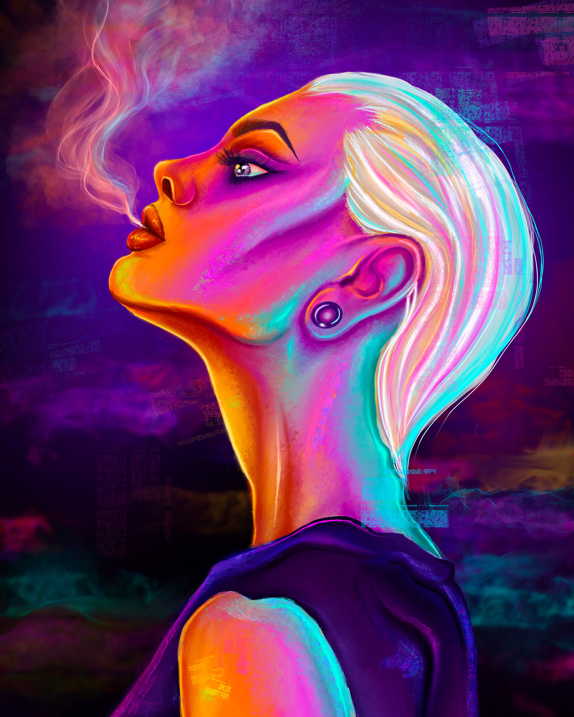 ArtStation - Smoking girl illustration