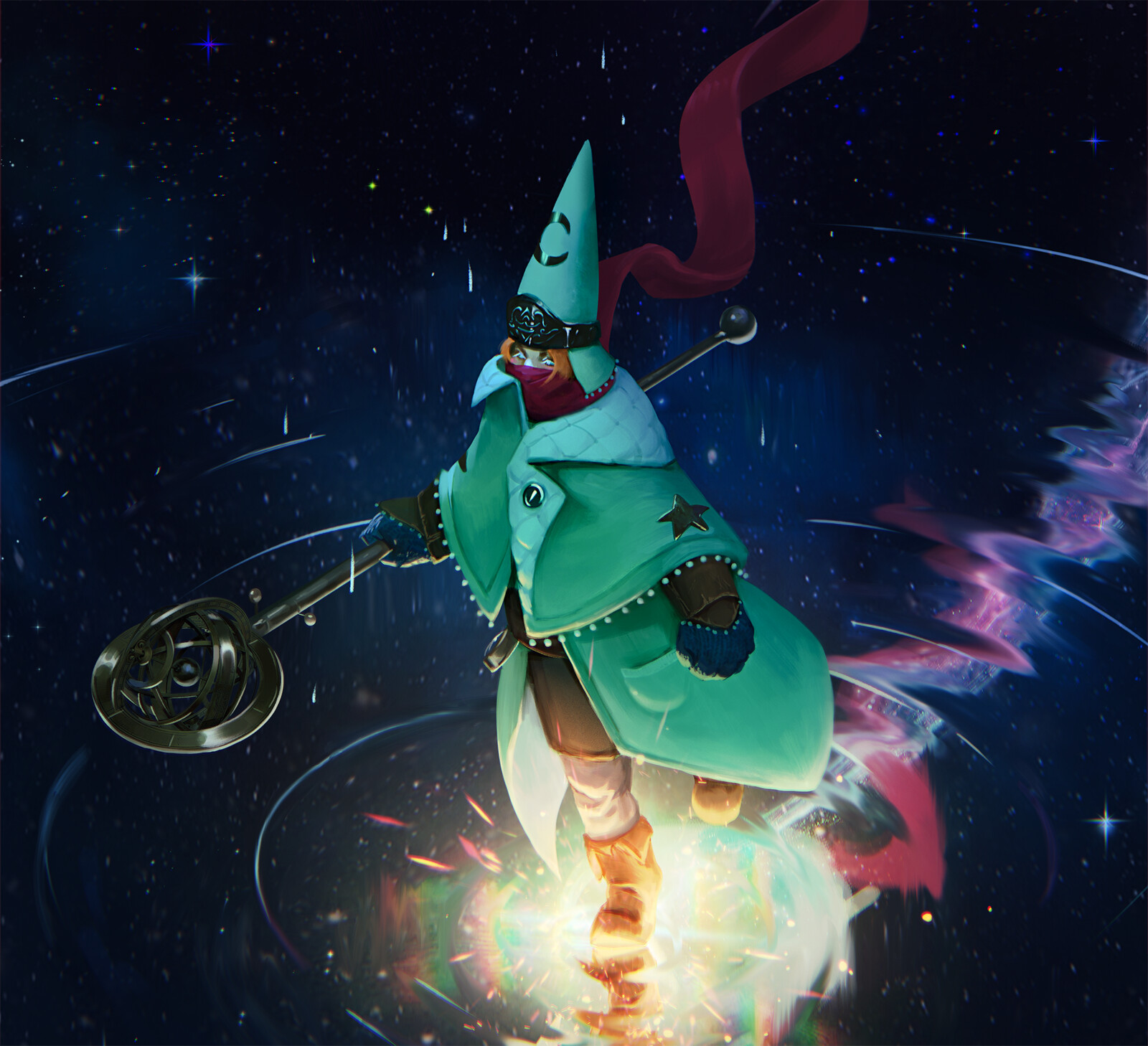 Close up of the astrologer