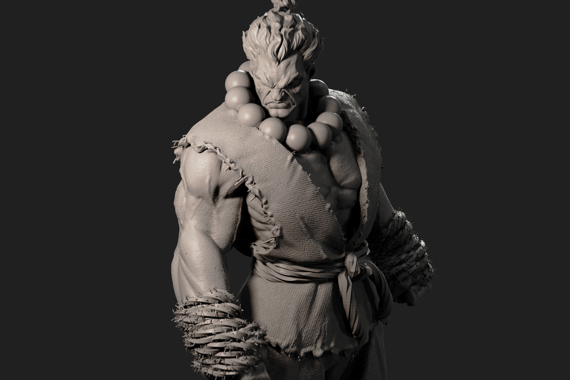 Akuma 3D PRINT statue of street fighter character 3D model 3D