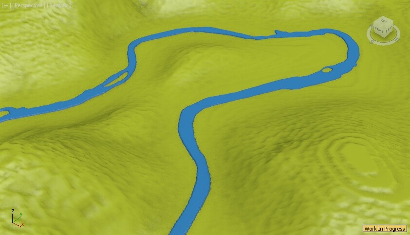 first elevation map test, the river is a big fixture of the landsccape in Uzerche, it was important to get it right.