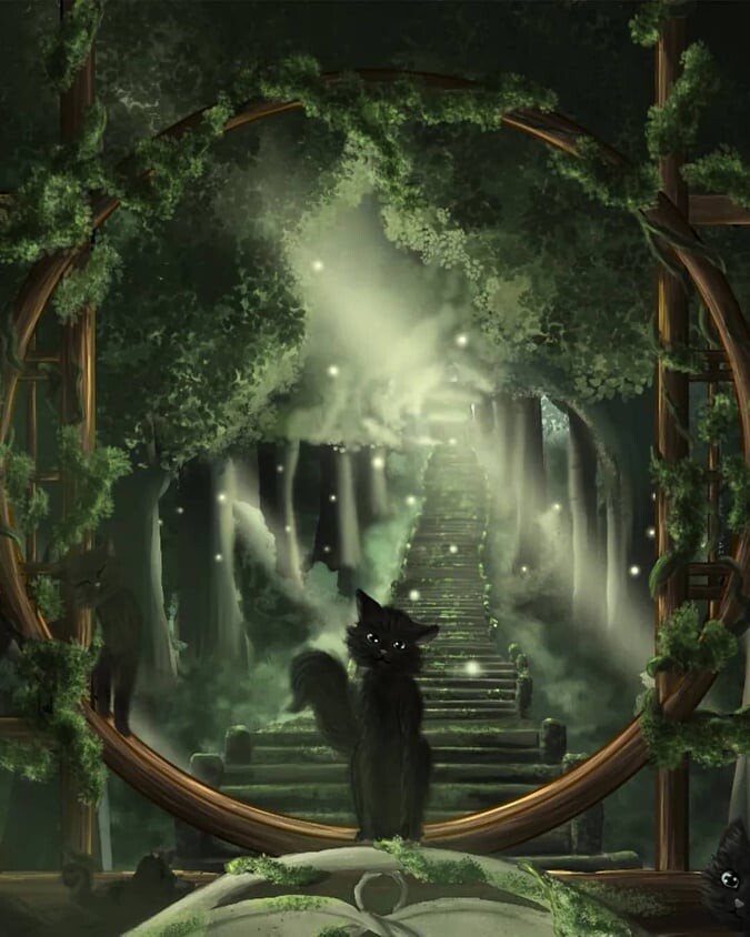 Mannon Proctor Cats in the enchanted forest