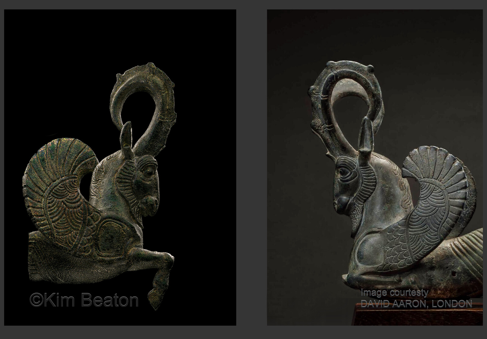 Left: My digital sculpture. Right: 4th century BCE Bronze Artifact that inspired this piece.