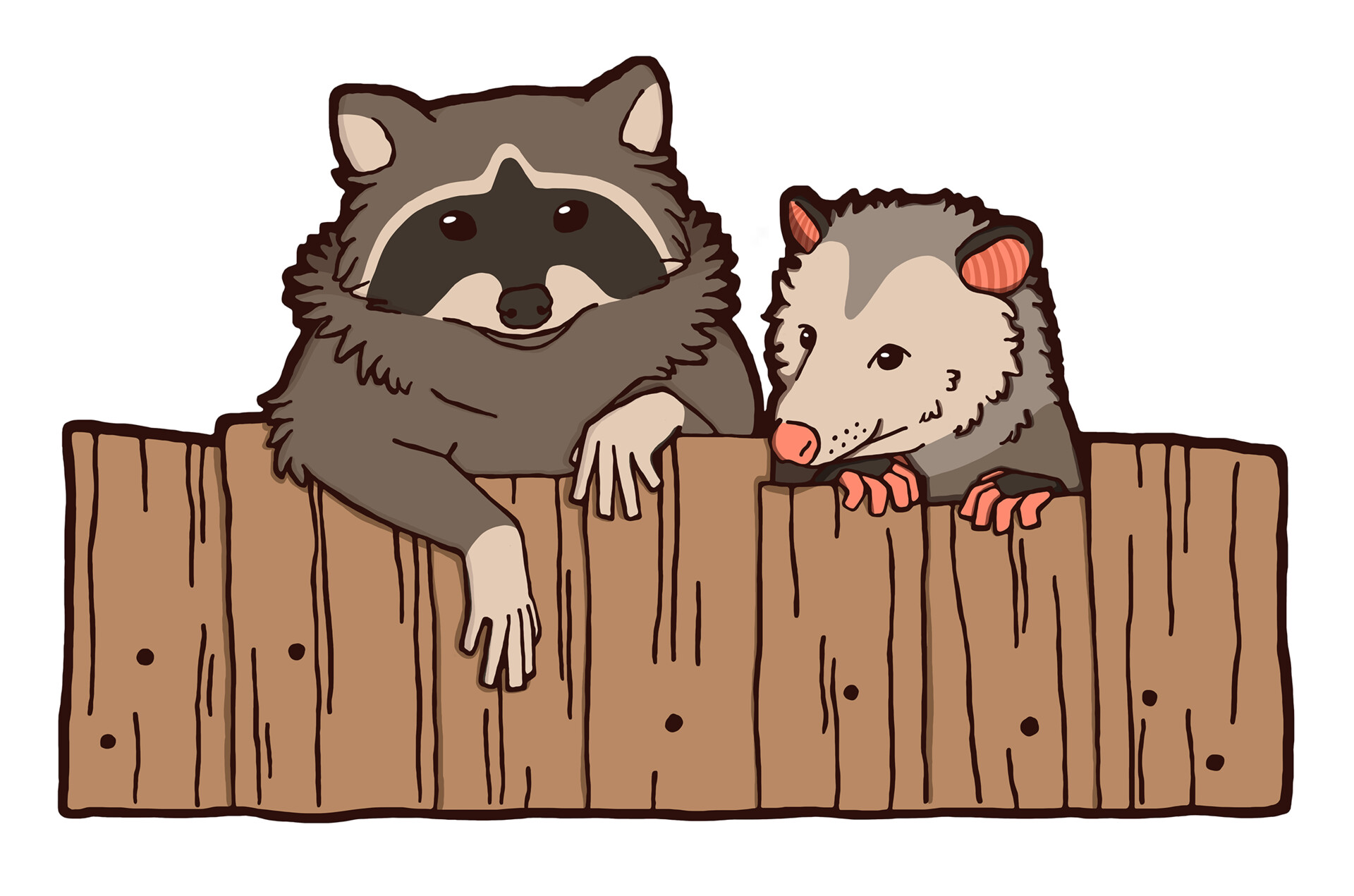 Artstation best friends raccoon and opossum