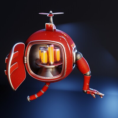 Rigged Refridgerator Robot Using Blender 2.9