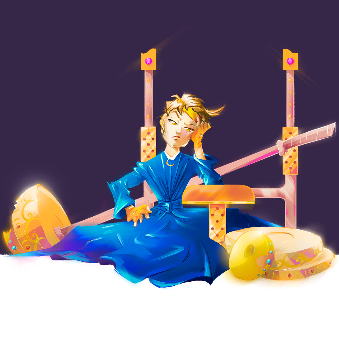 ArtStation - Lady MacBench Defeated - Nerd Fitness Journey App