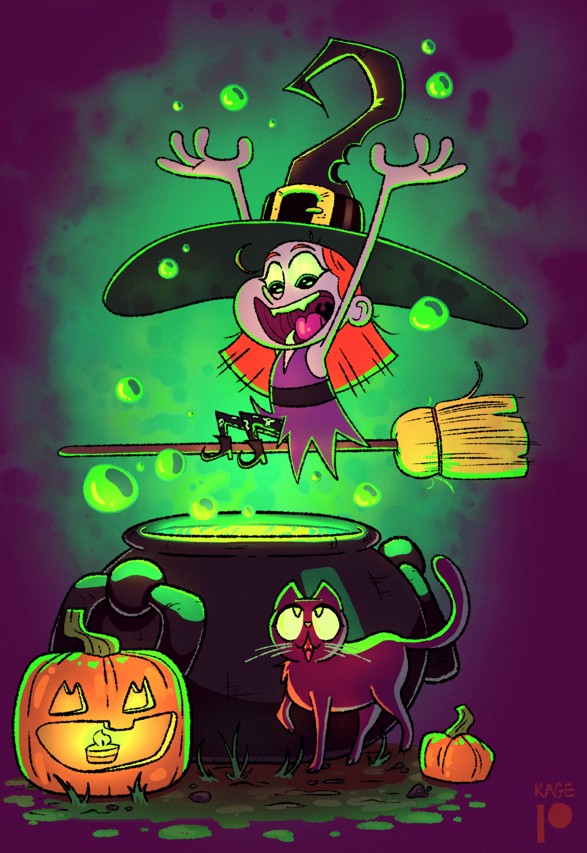 Bobby Przybylski Character Designer Halloween 2021 Witch and Cauldron