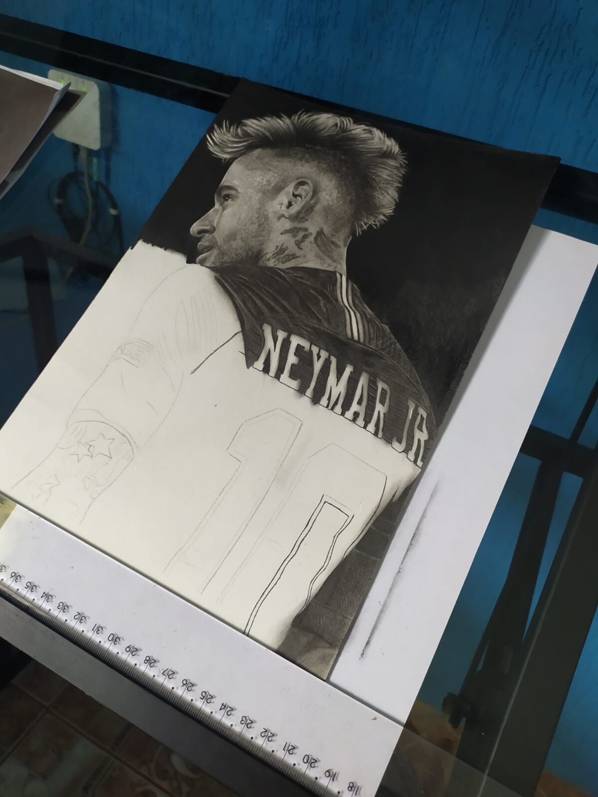 Amazing Pencil Sketch Of Neymar - Desi Painters