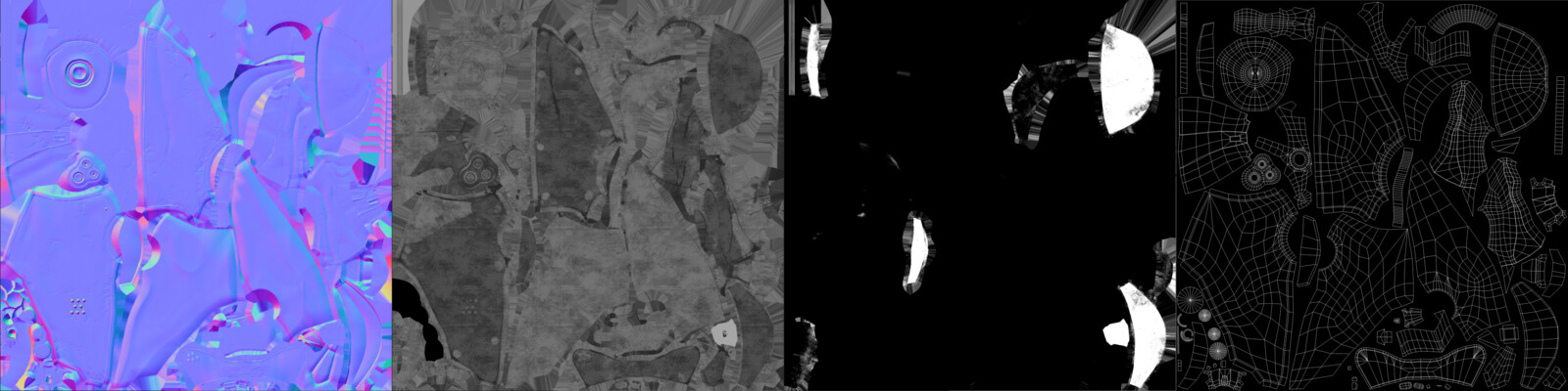 Normals, Roughness, Metallic, and UVs on the Main Body. 2k textures