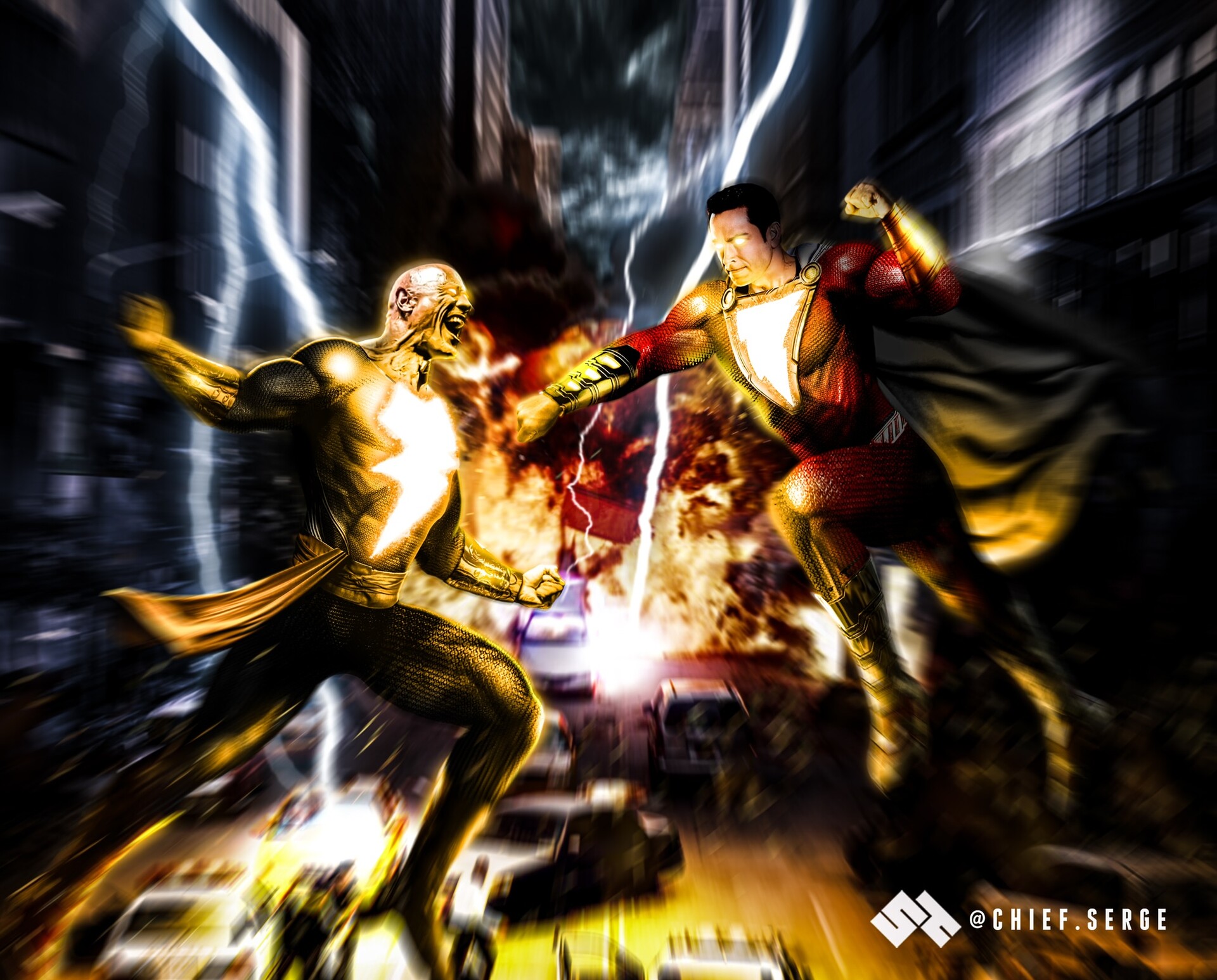 ArtStation Black Adam vs Shazam