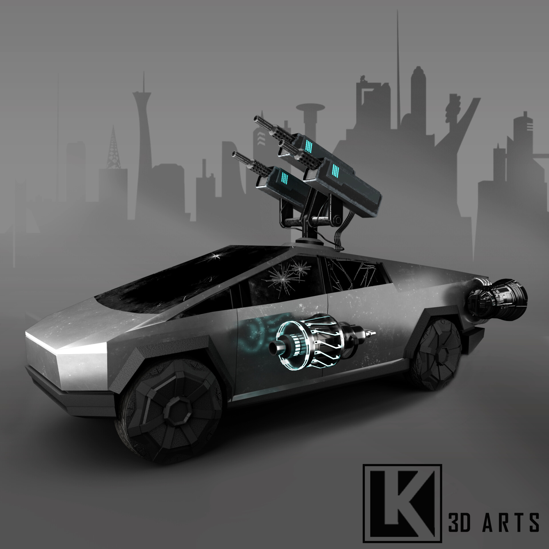 ArtStation - TESLA WAR CYBERTURCK