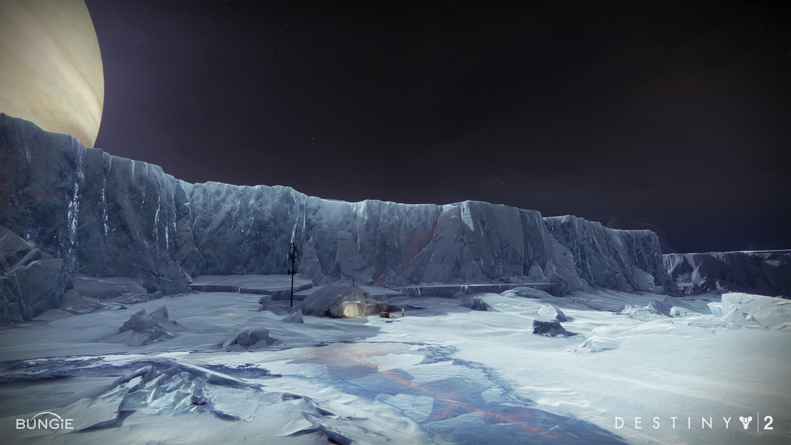 A distant view of the camp