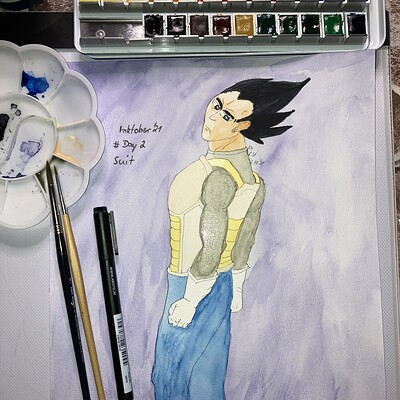 Aquarell Painting of Vegeta