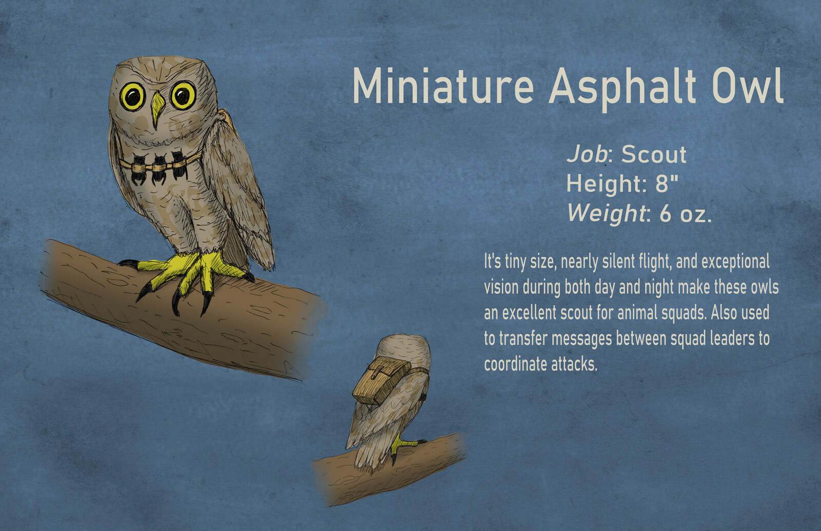Untamed - Asphalt Miniature Owl