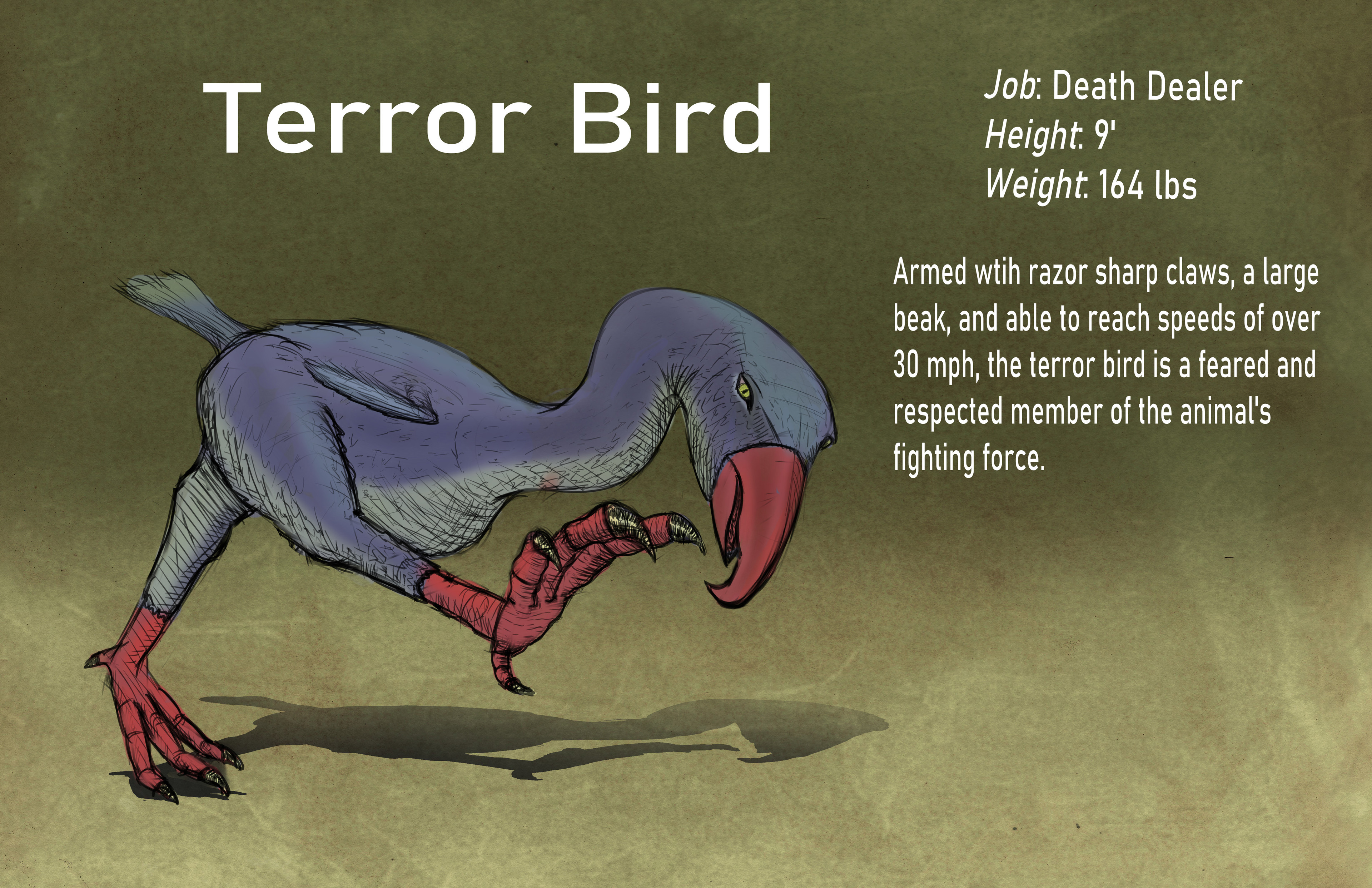 Terror Bird character sheet