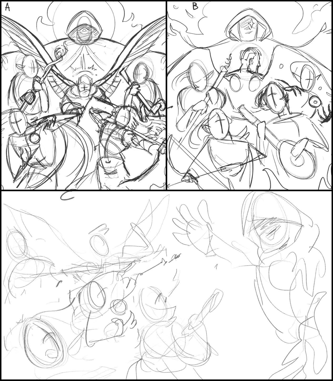 Composition thumbnails (we chose B)