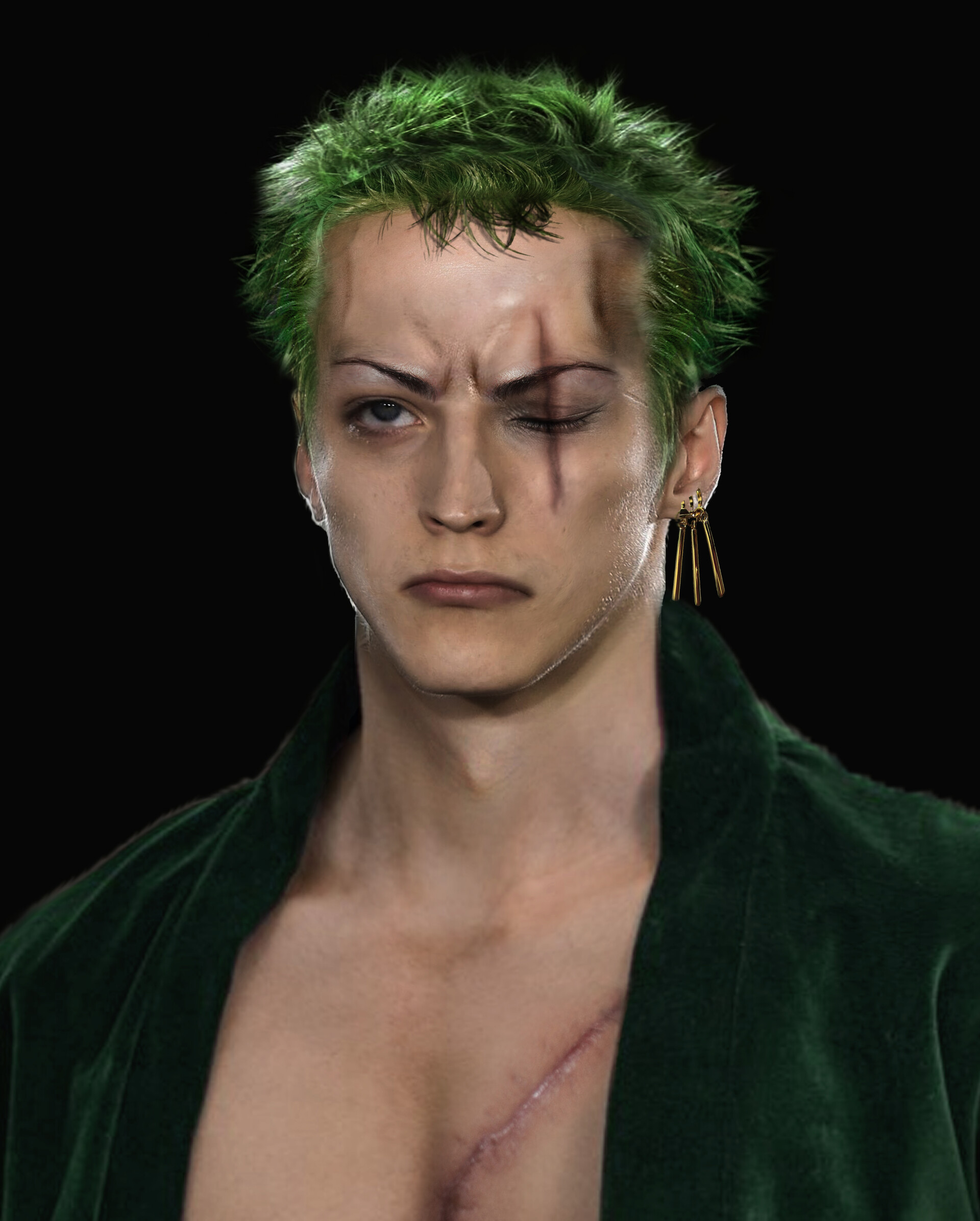 ArtStation Roronoa Zoro realistic portrait
