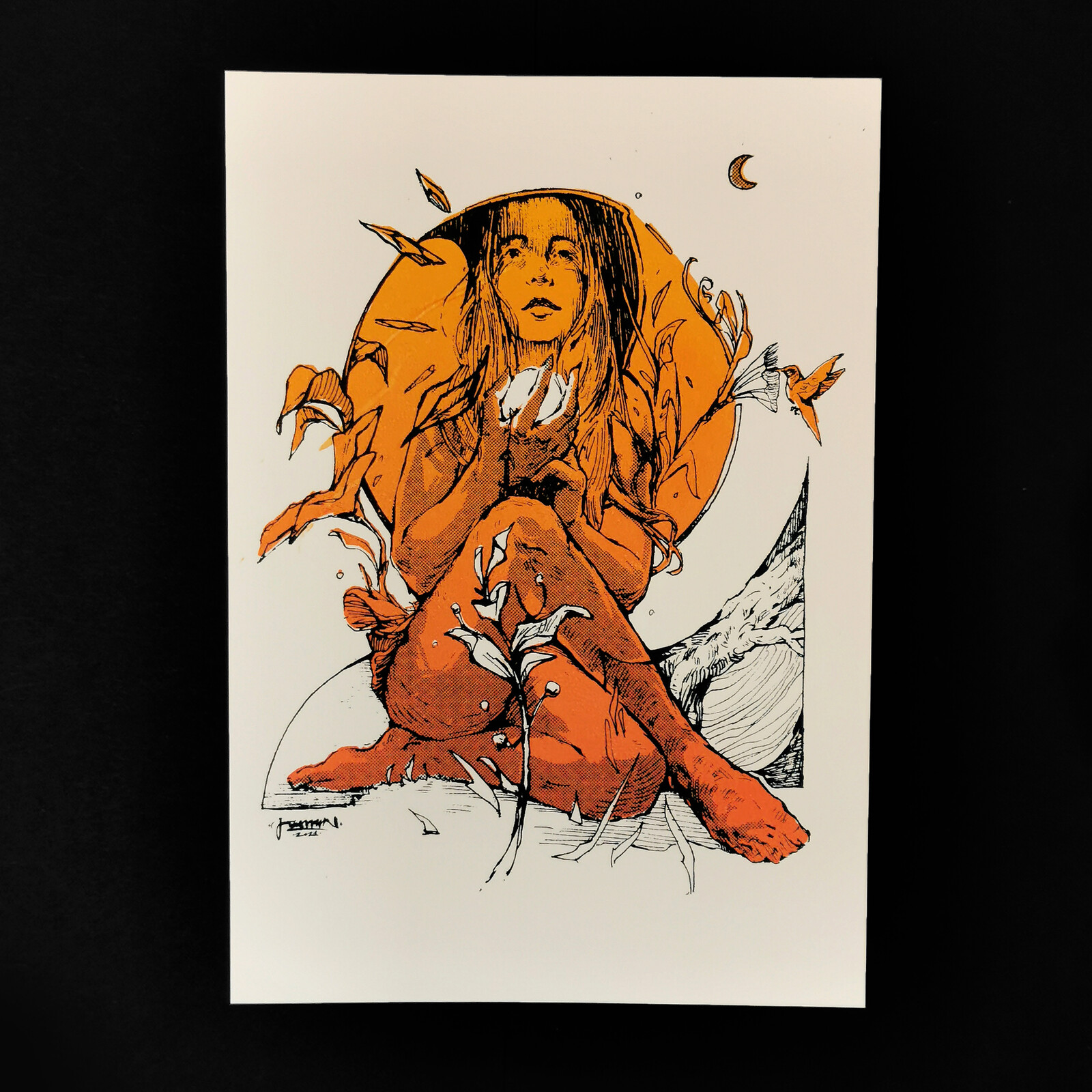Limited hand-pulled 2 color screenprint
Size 15 x 22 cm