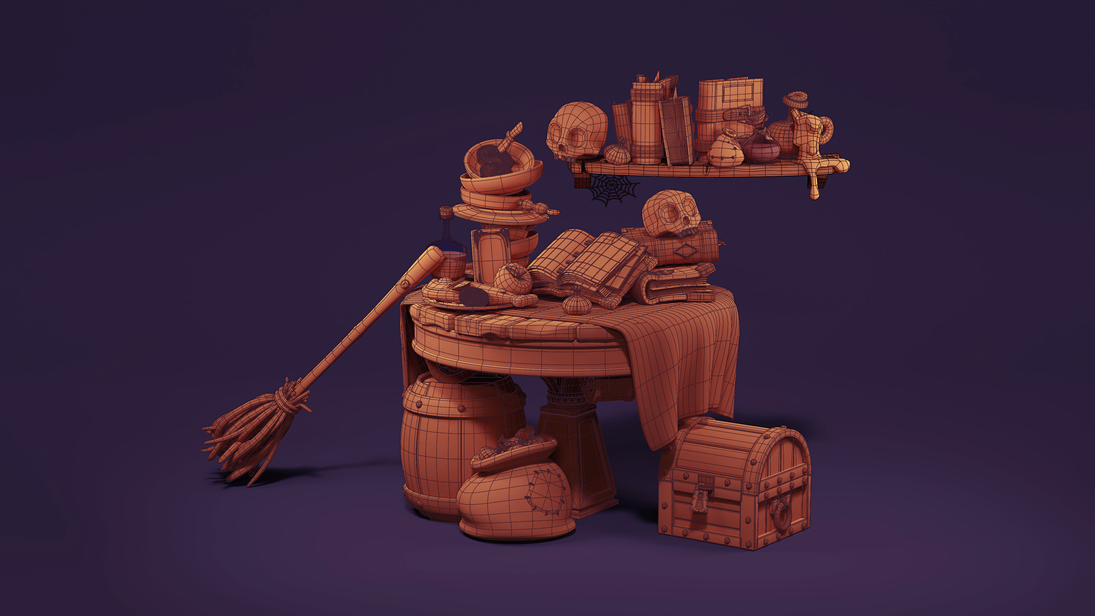 Still life set 1 Wireframe
