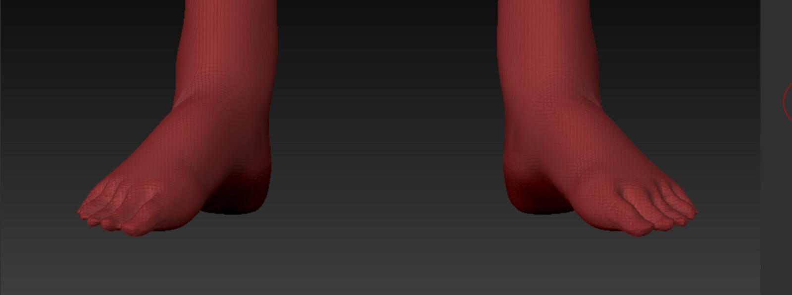 Feet sculpt, front view 