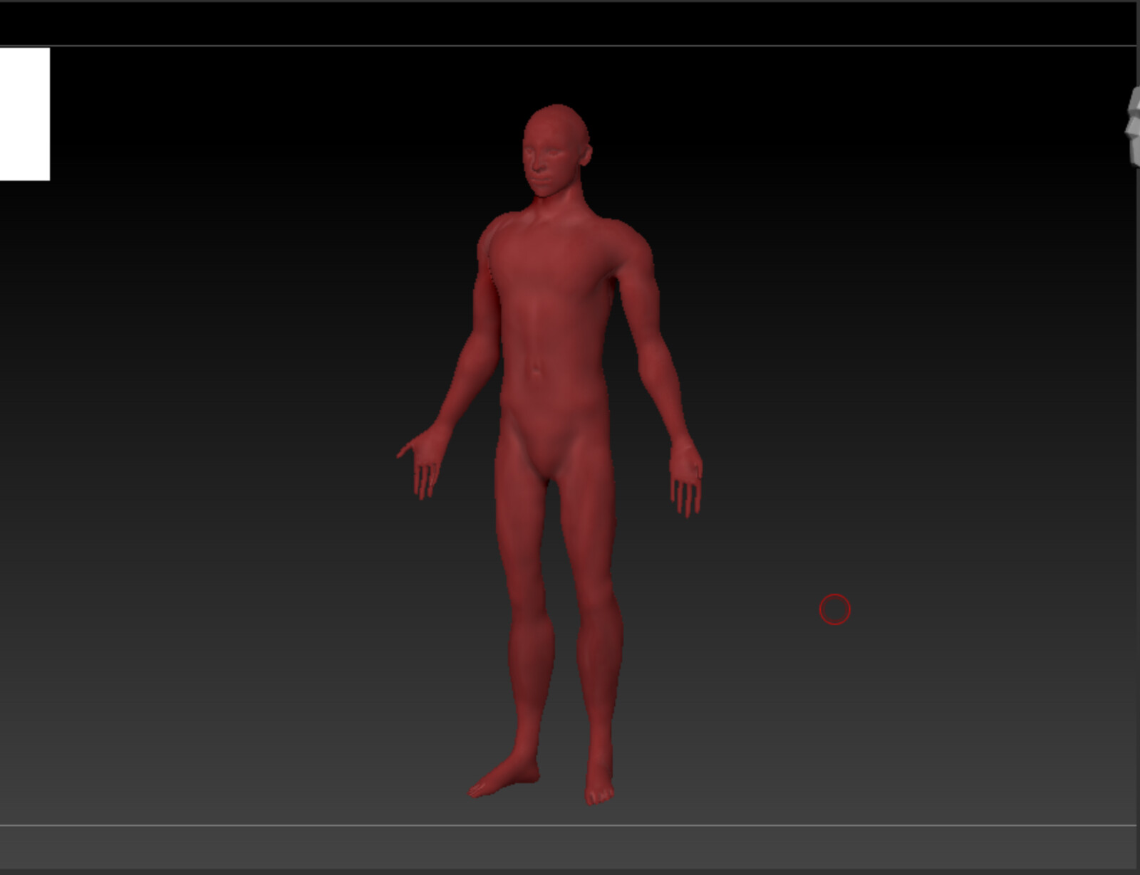 Final skin sculpt, three-quarter view 