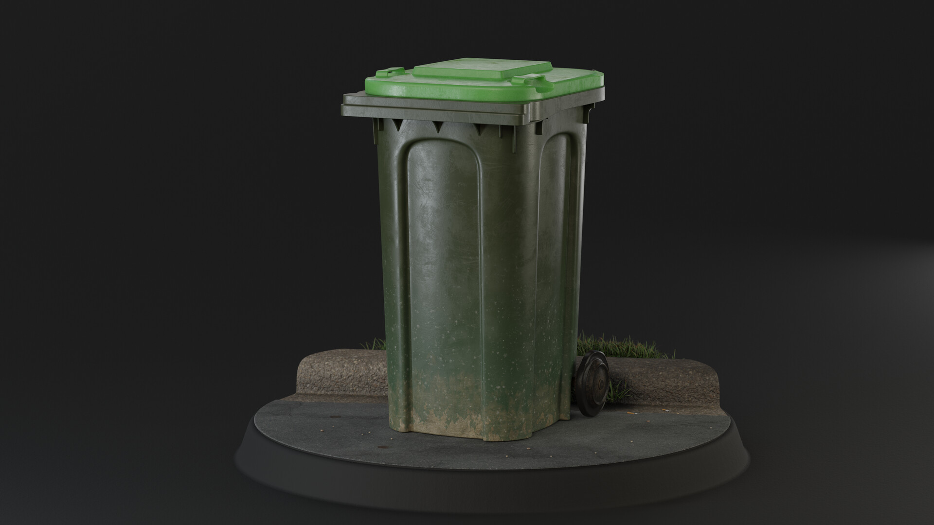 ArtStation Green Trash Bin
