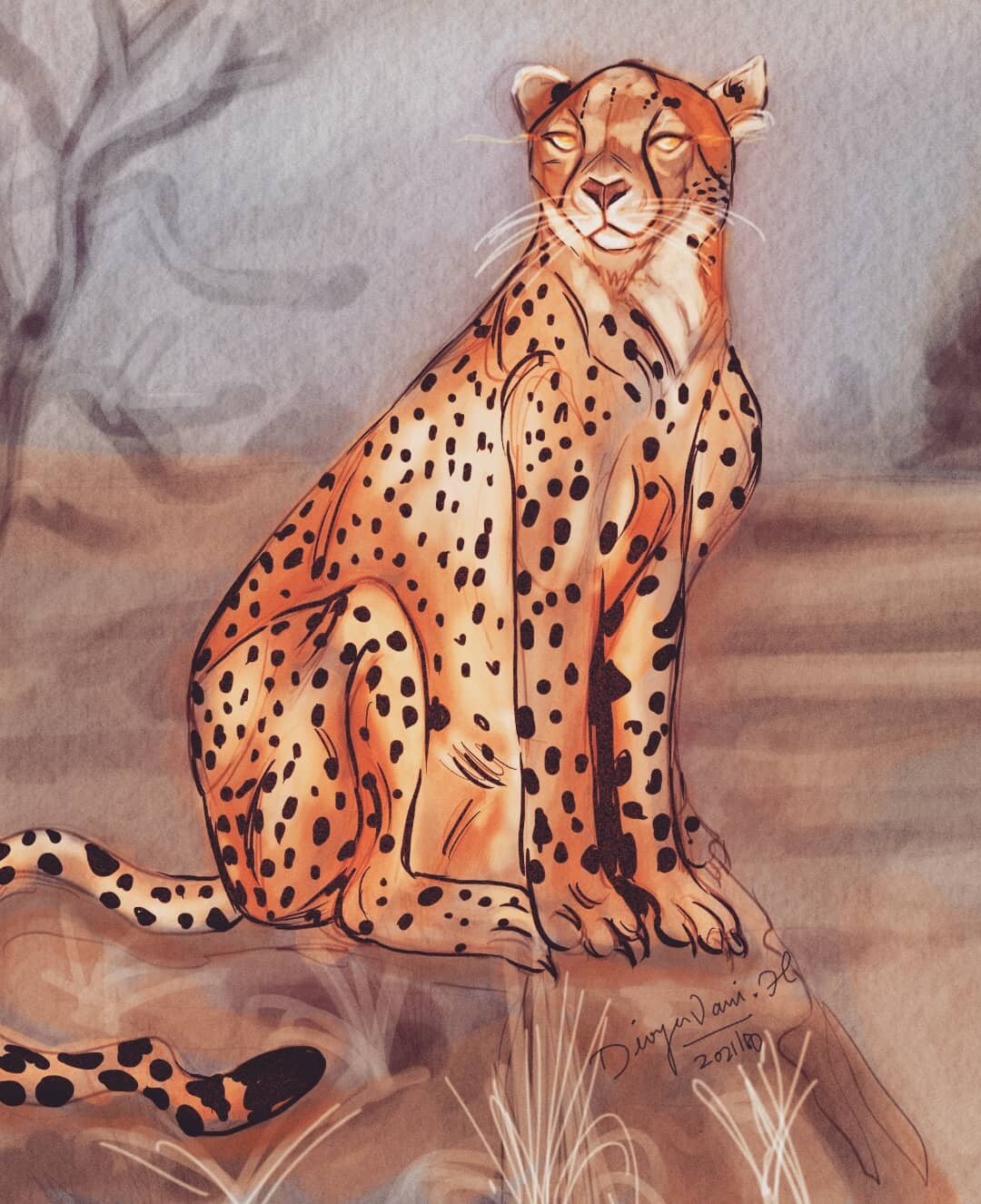 ArtStation - Cheetah 20min painting ✨