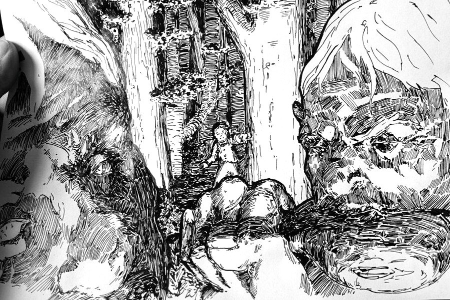 PL - Hobbit, ilustracja do „Wspomnień Tuszem
ENG - Hobbit illustration for „Inked Memories”