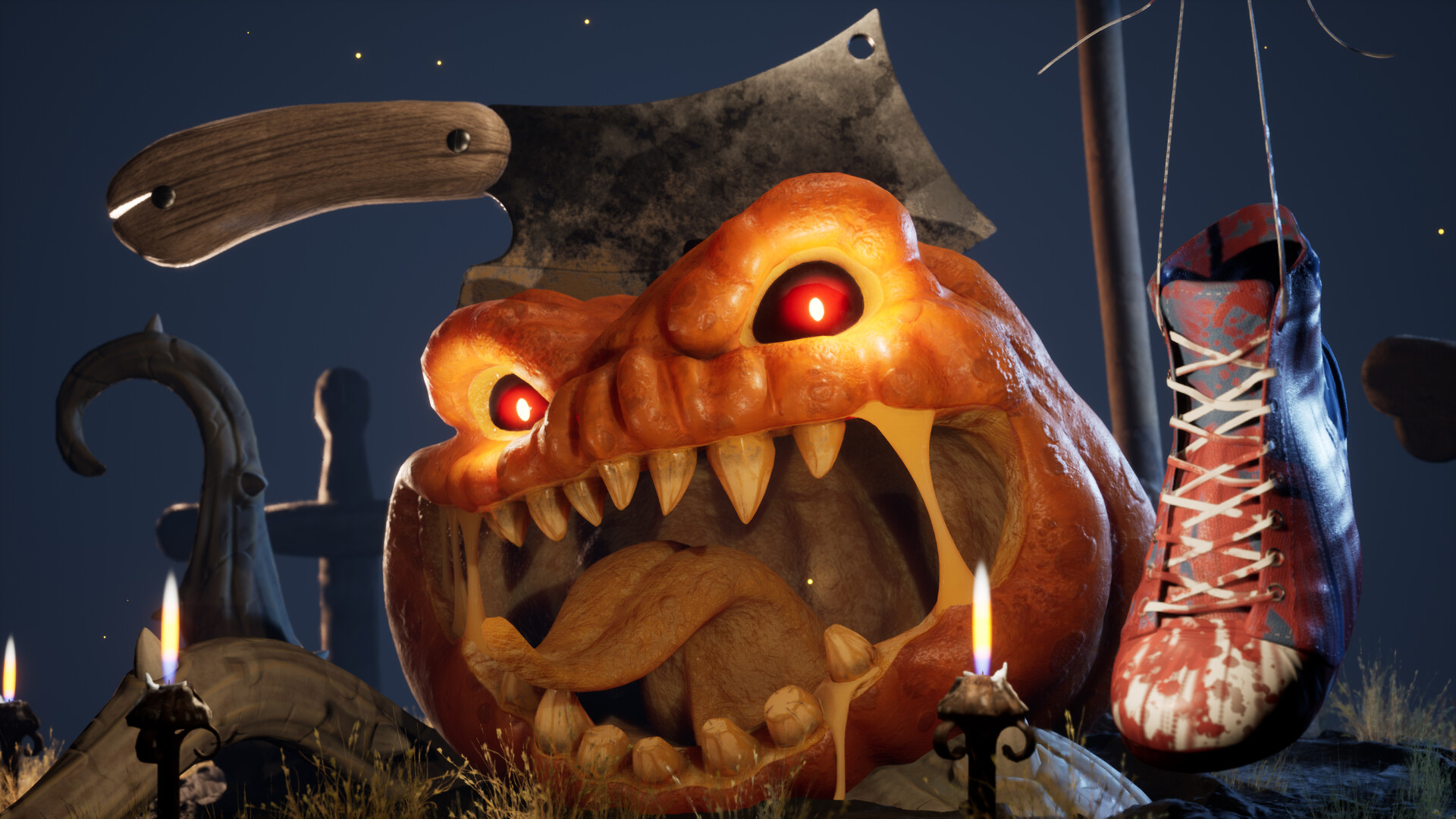 ArtStation - Halloween Graveyard Pumpkin